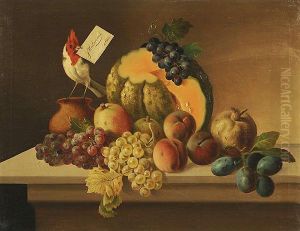 Uva, Pesche E Uccellino by Francesco Malacrea