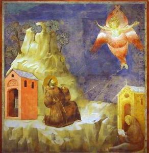 Receiving The Stigmata 1300 by Giotto Di Bondone