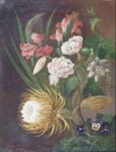 Natura Morta Con Viole by Francesco Malacrea