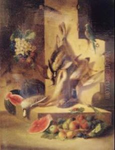 "natura Morta Con Pappagallo E Angurie" by Francesco Malacrea
