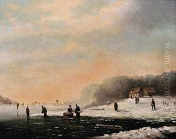 Winter Landscape With Skaters - view 1