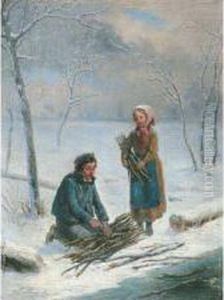 Les Jeunes Ramasseurs De Fagots by Louis Claude Malbranche