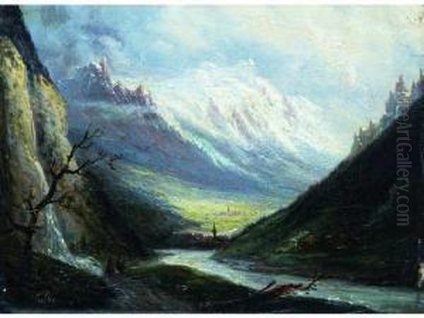 La Vallee De Chamonix, Le Mont
Blanc, Le Village Dargentiere Etlarve, Les Aiguilles Vertes A Gauche
Et Les Aiguilles Rousses Adroite - view 1