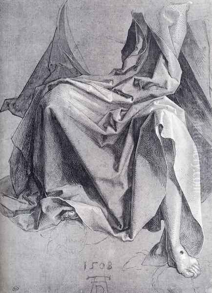 Study Of Drapery 1508 Drawing - view 1