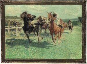Race At Longchamps by Louis-Ferdinand Malespina