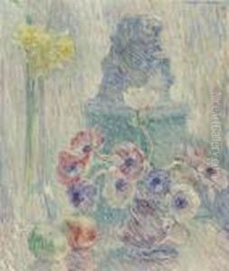 Anemones, Narcissi And Apples by William Malherbe