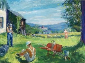 View From Vaughn""s, Thetford, Vermont, Looking Toward New Hampshire by William Malherbe