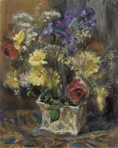 Nature Morte Avec Vase De Fleurs by William Malherbe