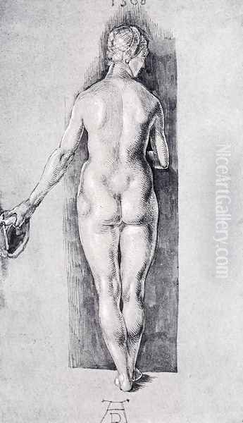 Rear View Of A Female Nude Holding A Cap - view 1