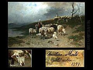 Abtrieb Der Schafherde Vor Dem Gewitter by Christian Friedrich Mali