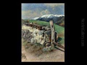 Steinmauer Und Kuhgatter Im Hochgebirge by Christian Friedrich Mali