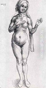 Female Nude (With Headcloth And Slippers)