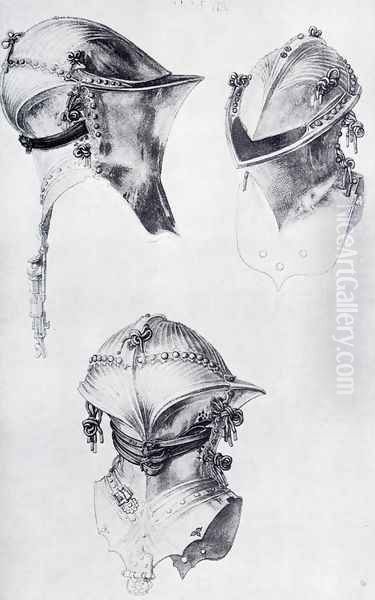 Side Front And Back View Of A Helmet - view 1