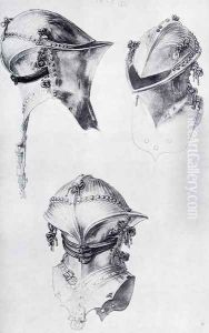 Side Front And Back View Of A Helmet