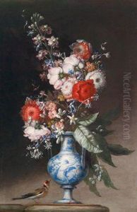 Un Vaso Di Fiori Con Una Cincia by Nicola Malinconico