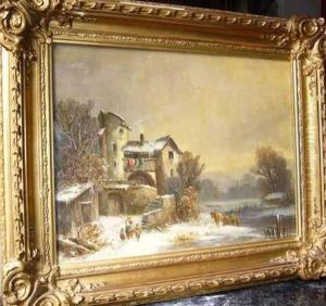 "paysans Devant Une Ferme En Hiver".