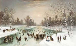Skaters In A Snowy Landscape