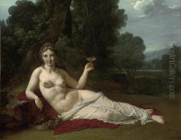 A Reclining Nude In A Wooded Landscape - view 1