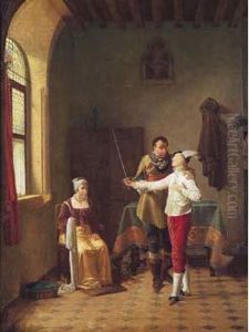 La Lecon D'escrime. by Jean-Baptiste Mallet