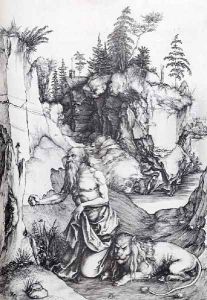St Jerome Penitent In The Wilderness by Albrecht Durer