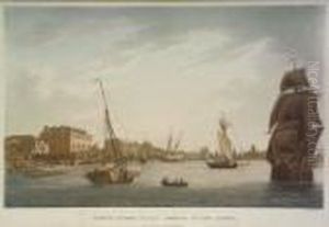 Views Of Dublin: "old Soldiers 
Hospital, Kilmainham", "st. Catherine's Church, Thomas Street, Dublin", 
"marine School, Dublin Looking Up Liffey", "great Courtyard, Dublin 
Castle", "provost's House, Dublin", "saint Patrick's Cathedral, Dublin" by James Malton