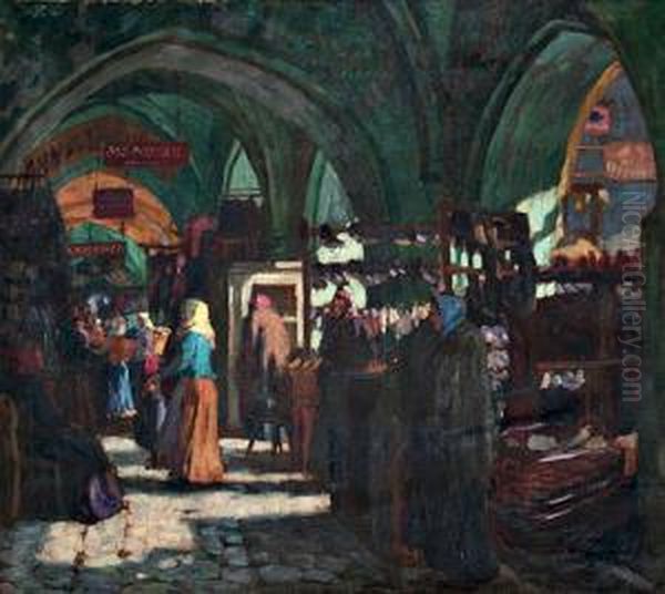 At The Market, Clearing Away Snow - view 1