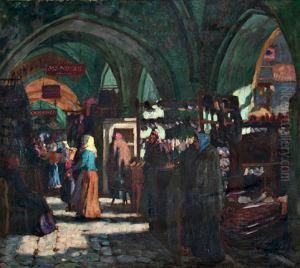At The Market, Clearing Away Snow by Vaclav Maly