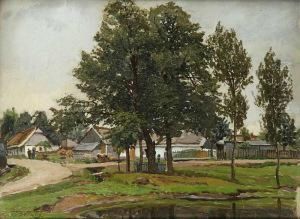 A Village Scene by Vaclav Maly