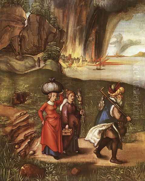 Lot Fleeing With His Daughters From Sodom - view 1