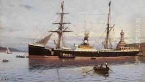 Nave Nel Porto by Ugo Manaresi
