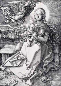 Madonna Crowned By An Angel by Albrecht Durer