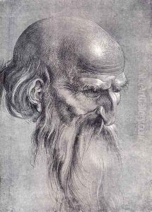 Head Of An Apostle Looking Downward by Albrecht Durer