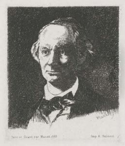 Charles Baudelaire, De Face (delteil 61) by Edouard Manet