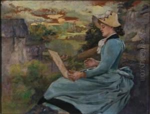 La Jeune Fille Aquarelliste by Marcel Mangin