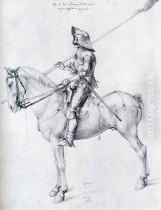 Man In Armor On Horseback by Albrecht Durer