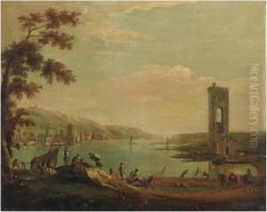 Veduta Costiera Con Figure by Adriaen Manglard