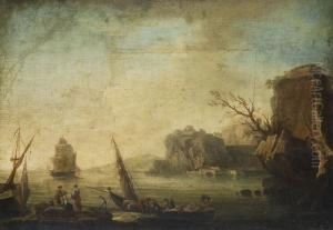 Veduta Costiera Con Figure by Adriaen Manglard