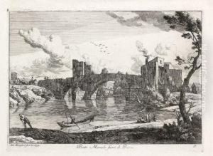 Ponte Mamolo Fuori Di Roma. 1754. by Adriaen Manglard