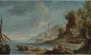 Harbor With Fishermen Putting Out
