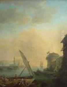 Scene De Port Mediterraneen Avec Un Marchand