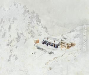 Salzburgerhutte Im Schnee by Eduard Manhart