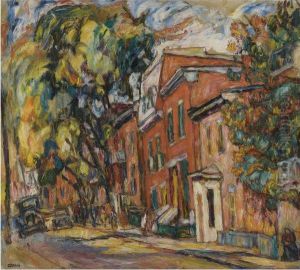 Red Buildings by Abraham Manievich