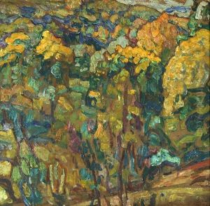 Hillside Landscape, Ukrainian Village Scene by Abraham Manievich