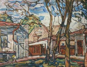 Village Scene by Abraham Manievich