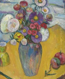 Flowers On A Yellow Table Flowers On A Yellow Table