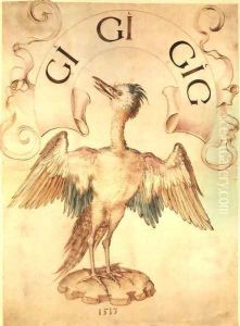 Emblematic Design with a Crane by Albrecht Durer