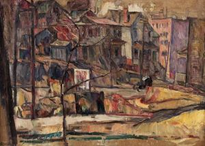 Neighborhood Scene by Abraham Manievich