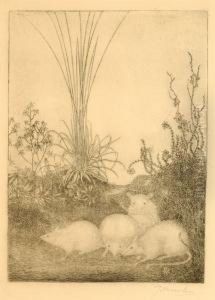 Four Mice In A Field by Jan Mankes
