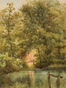 View Upon The Lake. by Charles Macdonald Manly