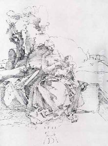 The Madonna And Child On A Grassy Bank by Albrecht Durer